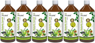 SYLVAN AYURVEDA DAIBETIC CARE + JUICE BALANCE BLOOD SUGAR AND REGULATE CHOLESTEROL | SET OF 6(6 x 1000 ml)