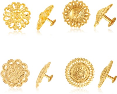 VIGHNAHARTA Vighnaharta Twinkling Charming Alloy Gold Plated Stud Earring Combo set For Women and Girls Pack of- 4 Pair Earrings VFJ1347-1308-1311-1313ERG Alloy Stud Earring