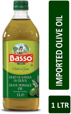 Basso Olive Oil Pomace 1 Litre Product of Italy | Rich in Taste | Premium & Light | Healthy Oil Olive Oil Plastic Bottle(1 L)