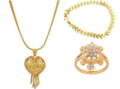 Weldecor Brass Gold-plated Gold Jewellery Set(Pack of 1)