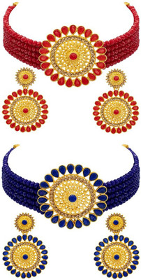 R A Enterprises Alloy Gold-plated Multicolor Jewellery Set(Pack of 2)