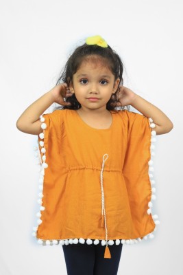 AARADHYA Girls Casual Rayon Ruffled Top(Yellow, Pack of 1)