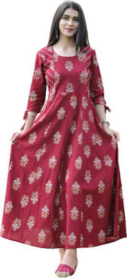 82% OFF on H & N Women Printed Anarkali Kurta(Maroon) 82% OFF on H & N Women Printed Anarkali Kurta(Maroon)