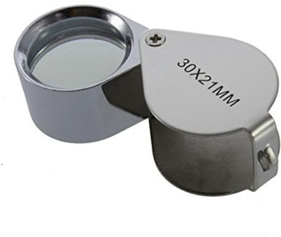 THR3E STROKES Mini 30x 30x21mm Loupe Magnifier Triplet Jewellers Eye Glass Diamond 30X Loupe Magnifier Glass(Silver)