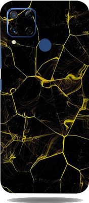 LAMHA Realme C15 Mobile Skin(Ultra Super Black Abstract With High Matte Finish.)