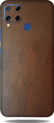 LAMHA Realme C15 Mobile Skin(Ultra Super Brown Leather With High Matte Finish.)
