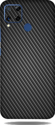 LAMHA Realme C15 Mobile Skin(Ultra Super Black Carbon Fiber With High Matte Finish.)
