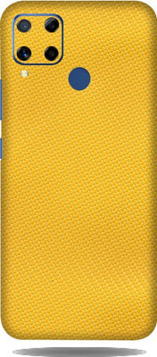 LAMHA Realme C15 Mobile Skin(Ultra Super Yellow Carbon Fiber With High Matte Finish.)