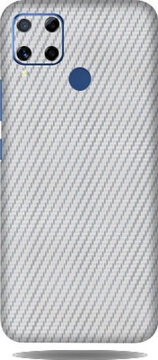 LAMHA Realme C15 Mobile Skin(Ultra Super Silver Carbon Fiber With High Matte Finish.)