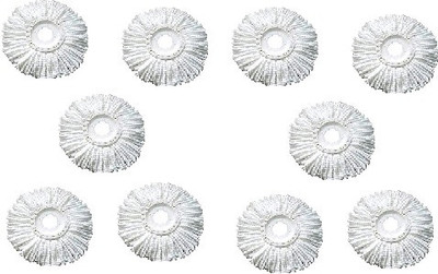 ALLFIT 360 Rotating Magic Spin Microfiber Mop Head Refill Super Absorbent Refills for All & Office Floor Cleaning only - 10 Pcs Set (White) Refill(White)