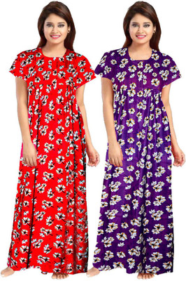 SILVER ORGANISATION Women Nighty(Multicolor)