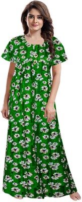 manya fashion Women Nighty(Green)