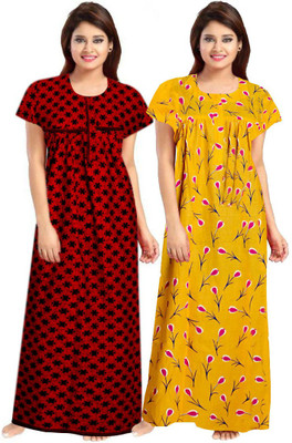 v elegant Women Nighty(Multicolor)