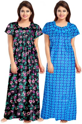 Trendy Fab Women Nighty(Multicolor)