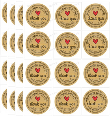 Shri R K Heat Thank You Sticker Pack Of 100 Self Adhesive Paper Label(Multicolor)