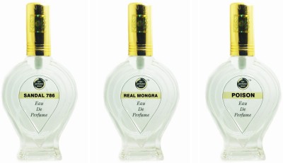 The perfume Store SANDAL 786 REAL MONGRA POISON Regular Pack of 3 Eau de Parfum  -  180 ml(For Men & Women)