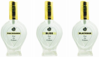 The perfume Store PAN SUGANDH BLISS BLACKMAN Regular Pack of 3 Eau de Parfum  -  180 ml(For Men & Women)