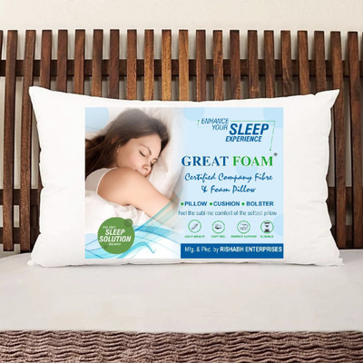 GREAT FOAM SUPERIOR FIBRE PILLOW Polyester Fibre Solid Sleeping Pillow Pack of 2(Multicolor, White)