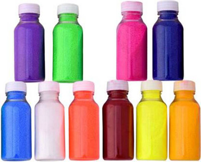 RCREATIONS Pack of 10 Rangoli Powder(Multicolor)