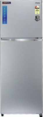 MarQ By Flipkart 338 L Frost Free Double Door 2 Star Refrigerator(Sliver Steel, 340JF2MQDS)