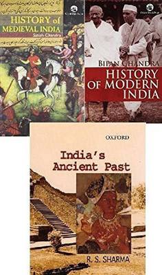 3 IAS/UPSC COMBO
HISTORY OF MEDIVAL INDIA BY SATISH CHANDRA,
HISTORY OF MODERN INDIA BY BIPIN CHANDRA,
OXFORD INDIA'S ANCIENT PAST BY RS SHARMA (Best Book COMBO For IAS,IPS,IFS,UPSC,PSC,Civil Services,UGC-Net And All Indian Govt Exam) (Papar Back,COMBO,ENGLISH)