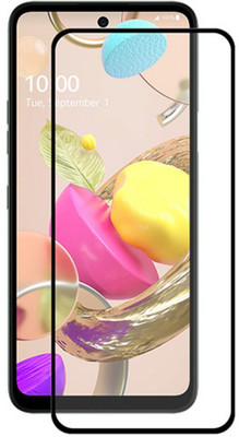 TempGlow Edge To Edge Tempered Glass for LG K42 (Black)(Pack of 1)