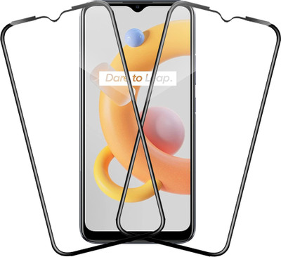 HUPSHY Edge To Edge Tempered Glass for realme C11 2021(Pack of 2)