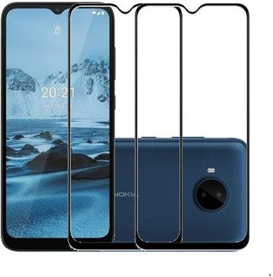 Bodoma Edge To Edge Tempered Glass for Nokia C20 Plus Pack Of 2(Pack of 2)