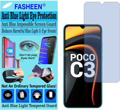 Fasheen Tempered Glass Guard for MI POCO C3 (Impossible UV AntiBlue Light)(Pack of 1)