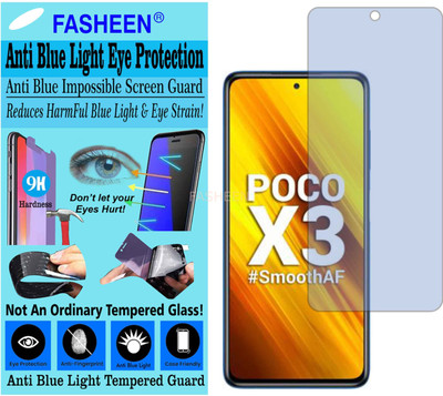 Fasheen Tempered Glass Guard for MI POCO X3 (Impossible UV AntiBlue Light)(Pack of 1)