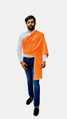 Zaria Fabs Wool Solid Men Shawl(Orange)