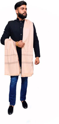Zaria Fabs Polyester Wool Blend Woven Men Shawl(Pink)