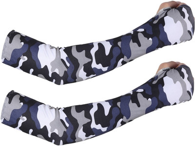 MOCKHE Riding UV Protection Full Arm Sleeves Riding Gloves(White Jungle Print)