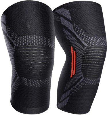 Leosportz 2 Pack Knee Brace, Compression Sleeve Support Unisex, Running,Gym, Hiking Knee Support(Green, Black)