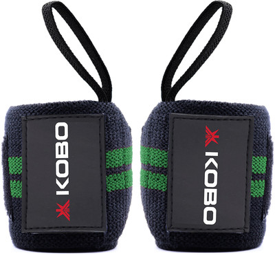 KOBO Power Weight Lifting Training Gym Straps With Thumb Support Grip Glove Body Building (IMPORTED) Wrist Support