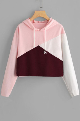 GIRLS SHOPPIE Casual Color Block Women Pink, White Top
