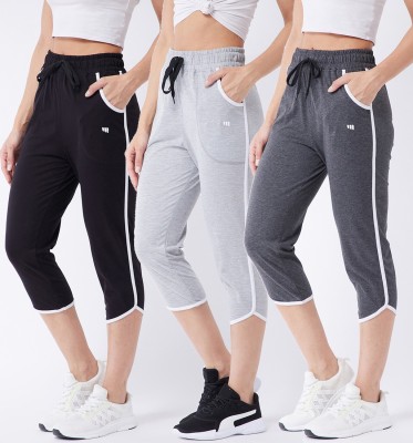 Modeve Solid Women Grey, Black, Grey Track Pants