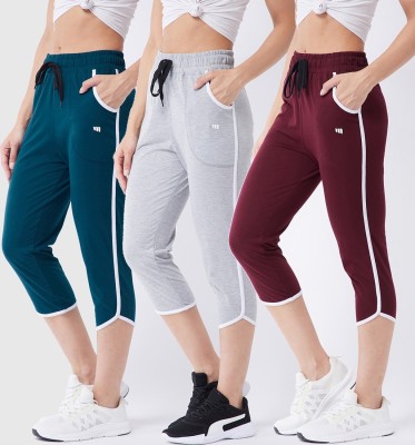 Modeve Solid Women Maroon, Grey, Dark Green Track Pants