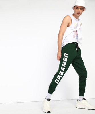 abof by Aditya Birla Printed Men Green Track Pants