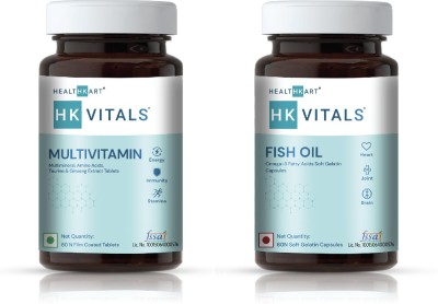 HEALTHKART HK Vitals Fish Oil and Multivitamin for Men and Women (120 No)(2 x 30 No)