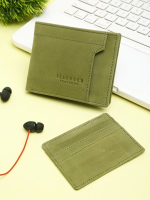 Teakwood Leathers Men Casual Green Genuine Leather Wallet(6 Card Slots)