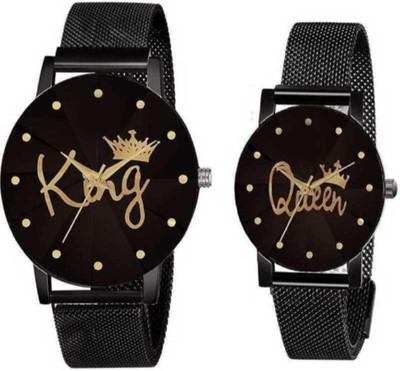 Actn A1C BLACK KING AND QUEEN COUPLE MAGNET COMBO FAST SELLING UNIQUE STYLISH BLACK KING AND QUEEN DIAL & BLACK METAL MAGNETIC BELT COUPLE COMBO WATCHES FOR PARTY WEDDING_DIWALI_FORMAL_COUPLE WATCHES FOR MEN'S_WOMEN'S Analog Watch - For Men & Women NEW STYLISH WATCH Analog Watch - For Men & Women Actn A1C BLACK KING AND QUEEN COUPLE MAGNET COMBO FAST SELLING UNIQUE STYLISH BLACK KING AND QUEEN DIAL & BLACK METAL MAGNETIC BELT COUPLE COMBO WATCHES FOR PARTY WEDDING_DIWALI_FORMAL_COUPLE WATCHES FOR MEN'S_WOMEN'S Analog Watch - For Men & Women NEW STYLISH WATCH Analog Watch - For Men & Women