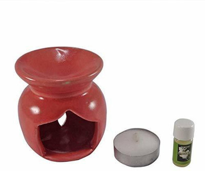 THIRTEENKCANDDLE Aroma Diffuser Ceramic Diffuser Aroma Lamp Fragrance Lamp Oil Lamp (Red)(1 Units)