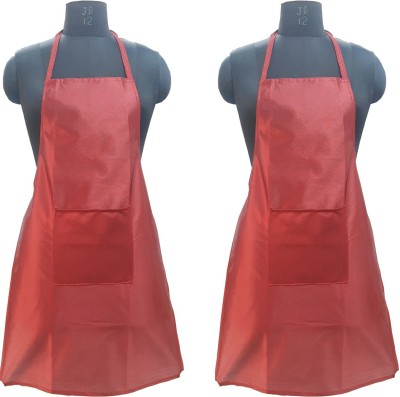 SSDN Polyester Chef's Apron - Free Size(Maroon, Pack of 2)