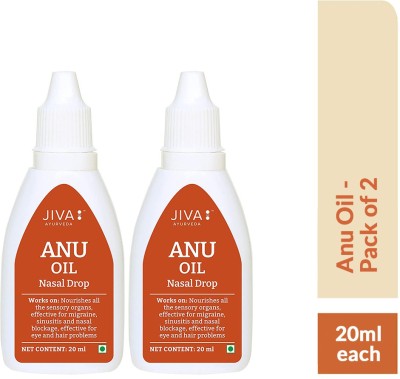 JIVA Anu Oil - Good in Sinusitis, Allergic Rhinitis, Headache and Migraine - 20 ml Each - Pack of 2(Pack of 2)