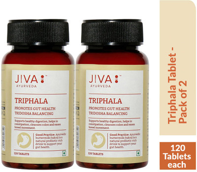 JIVA Triphala Tablets - Promotes Gut Health - 120 Tablets Each - Pack of 2(Pack of 2, 240 Tablets)
