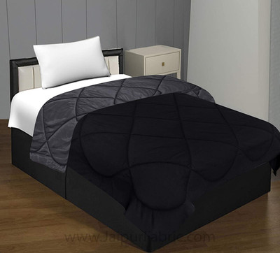 DORISTYLE Checkered Double Comforter for  Heavy Winter(Poly Cotton, Black Grey)