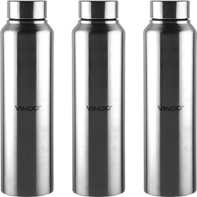 VINOD Combo of Frost 1000 ml Bottle(Pack of 3, Silver, Steel)