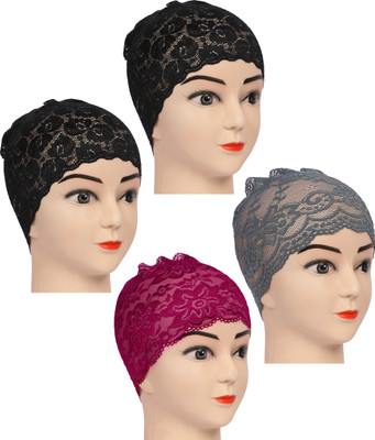 MONATI Self Design Beanie Cap(Pack of 4)