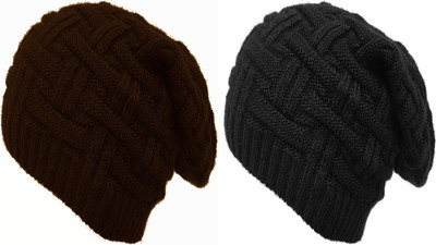 FASHLOOK Beanie Cap(Pack of 2)